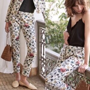 Sézane White Jacquard Unbleached Flowers
Crop Gustav Pants
